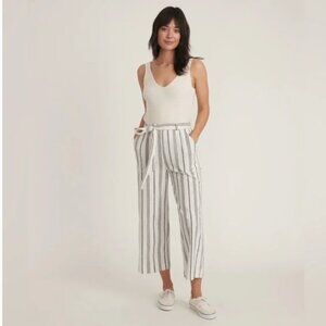 Marine Layer Franki Wide Leg Pant in Black and Cream Stripe (size M)